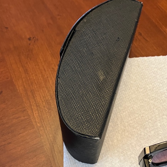 PRADA. Chic Black Sunglasses. Lenses have purple/maroon tint. SHARP LOOKING. EUC main image 9